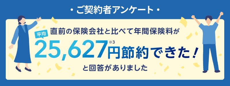 直前の保険会社と比べて年間保険料が25627円節約できた！