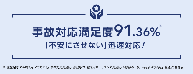 事故対応満足度91.36%